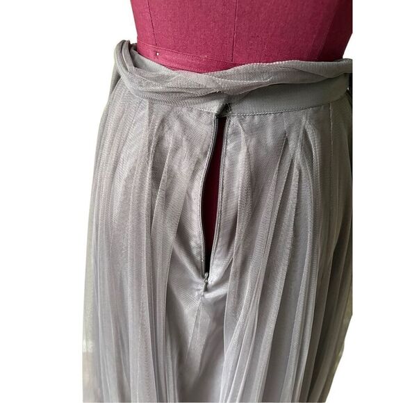 Watters & Watters Ballet Gray Pewter Tulle Long Maxi Skirt size 8 - Picture 7 of 9
